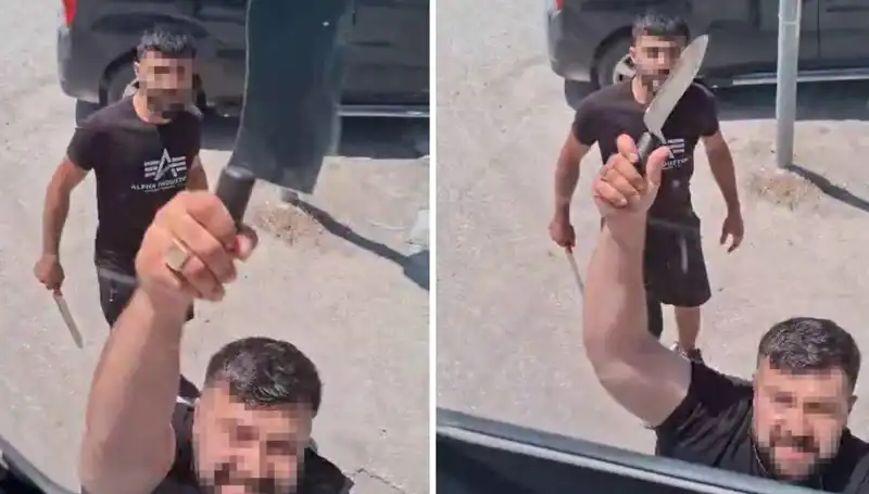 Yol Verme Tartışmasında İnanılmaz Anlar: Satırlı Dehşet Sokakları Sarstı